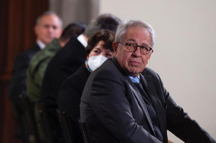 Integrantes del gabinete presidencial en la tradicional conferencia del presidente López Obrador 