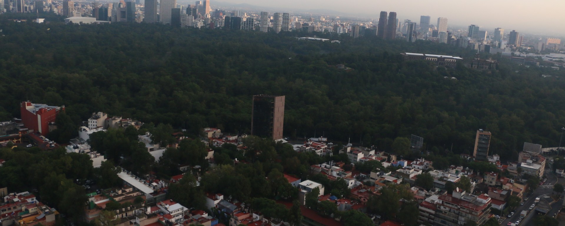 Vista aérea del Bosque de Chapultepec