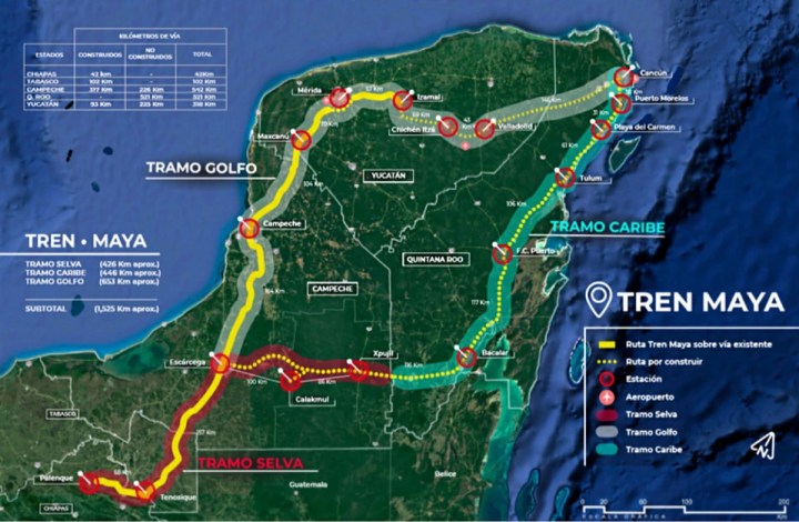 Mapa del tren Maya