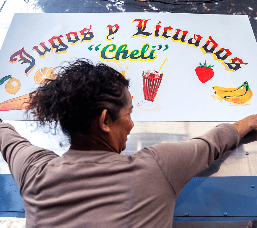 Rótulo de puesto ambulante