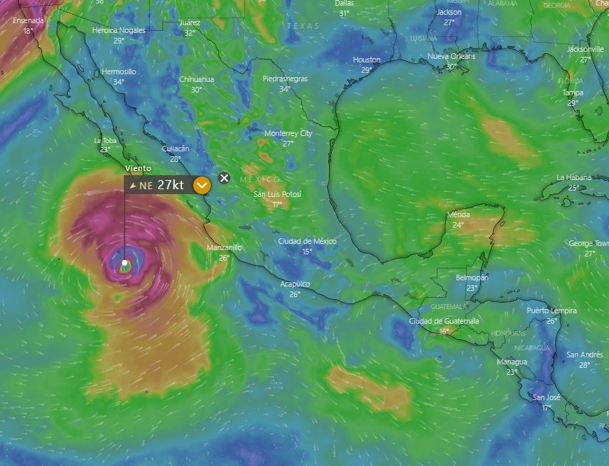 Huracán Blas y tormenta tropical Celia