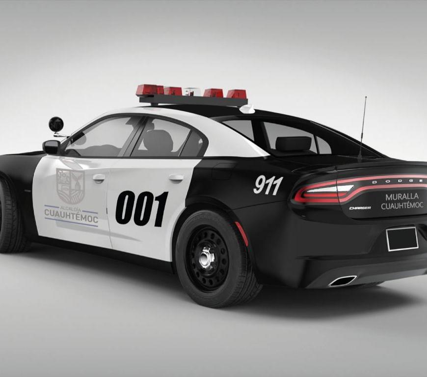 Vehículo patrulla con propuesta de balizaje