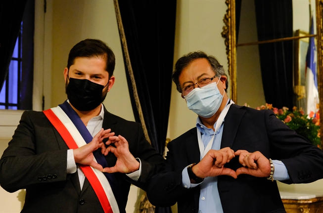 Gabriel Boric Font y Gustavo Petro 