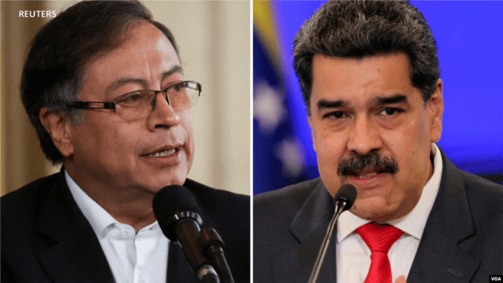 Gustavo Petro y NIcolás Maduro