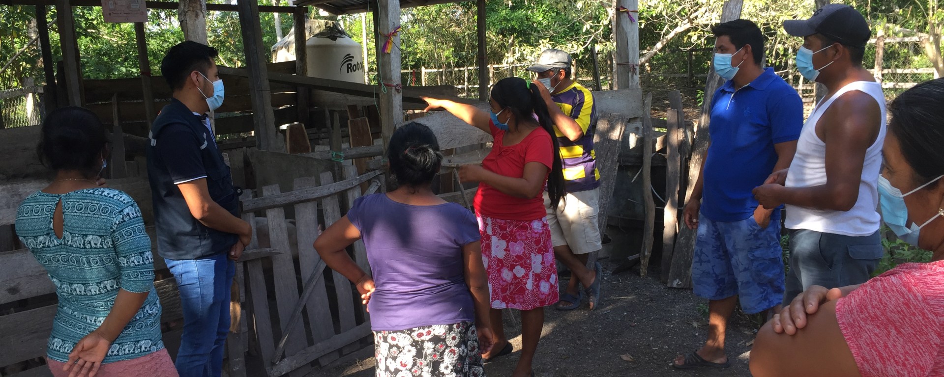 Personas del campo en corral