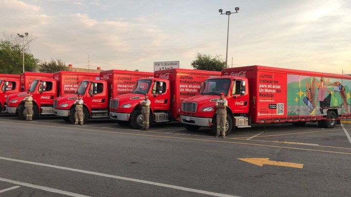 Camiones mural de Coca Cola