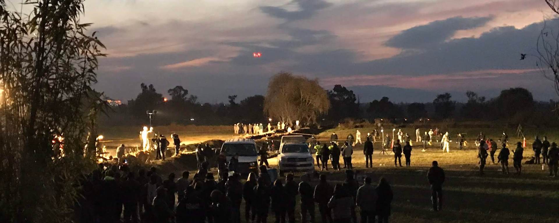 Zona de una explosión en ducto de Pemex en Tlahuelilpan, Hidalgo