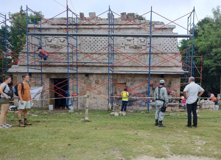 Guardia Nacional en ruinas arqueológicas