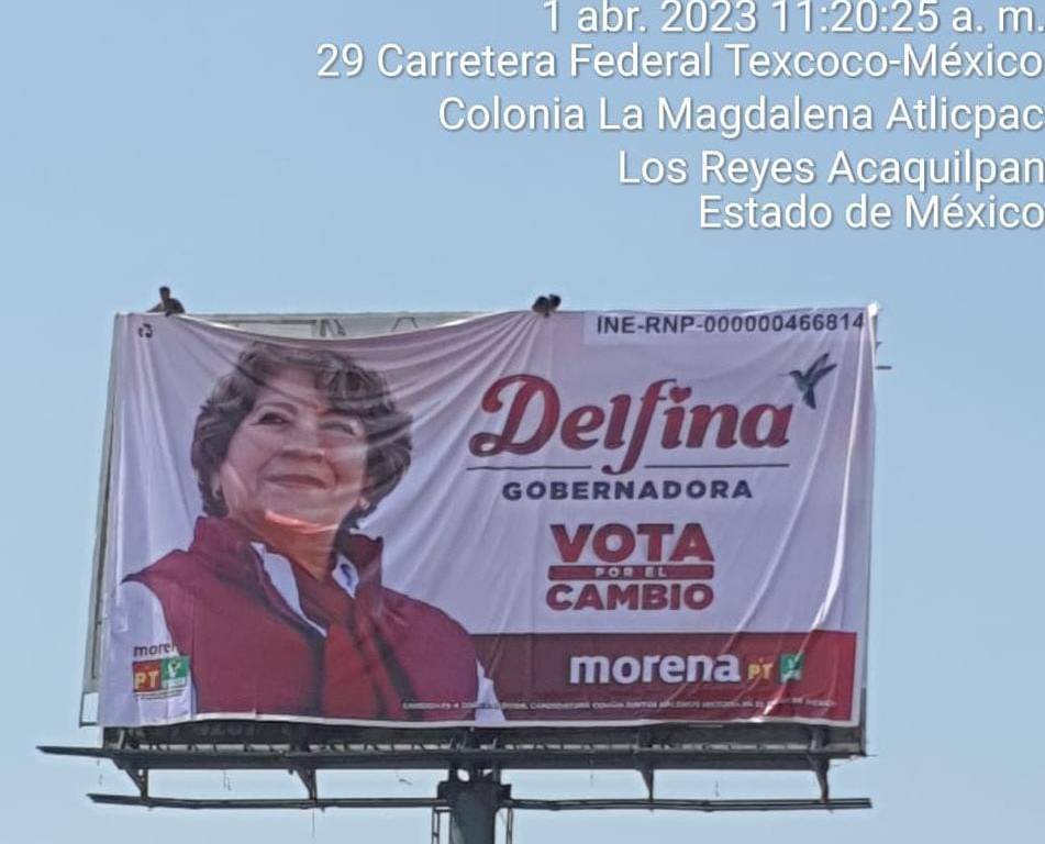 Anuncio espectacular de Delfina Gómez