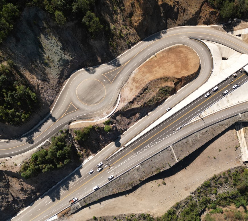 Vista aérea de camino en México