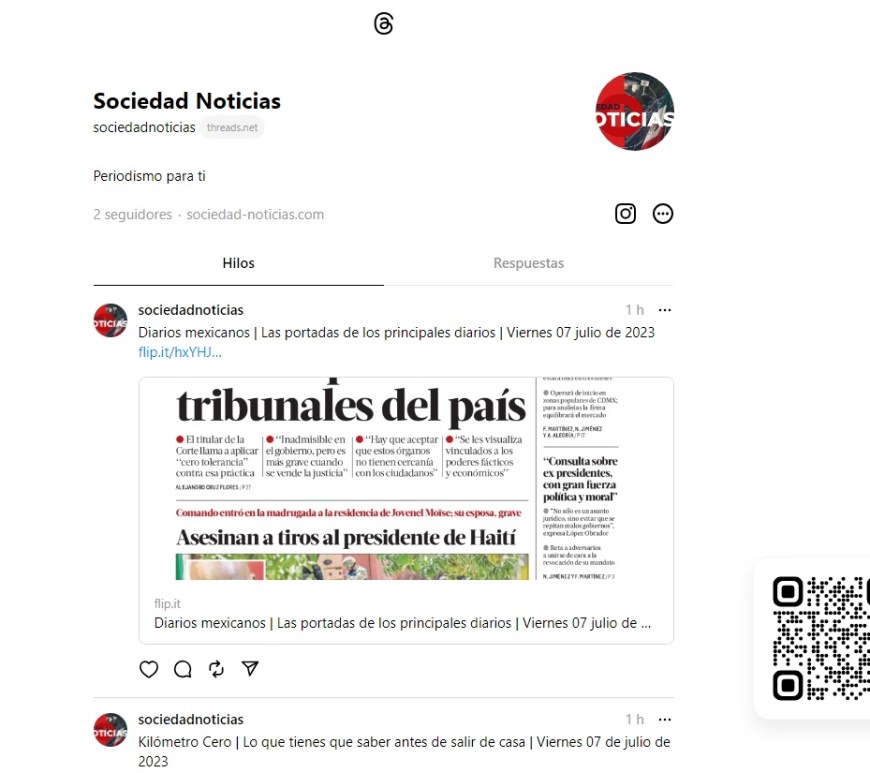 Sociedad noticias en Threads