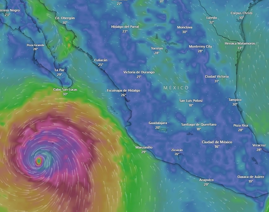 "Hilary' huracán categoría "4"