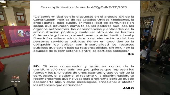 Anuncio en mañaera del INE