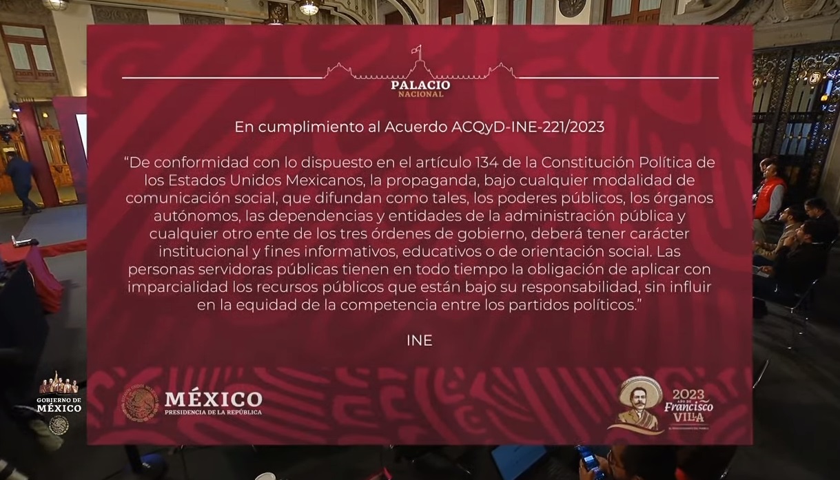 Anuncio en mañaera del INE