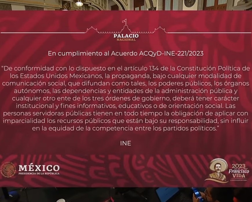 Anuncio en mañaera del INE