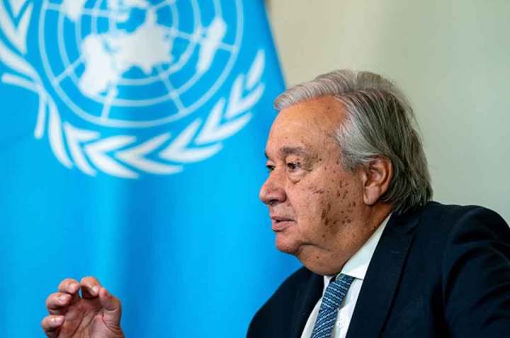 Secretary General of the United Nations Antonio Guterres attends an interview at the U.N. headquarters in New York City, U.S., September 11, 2024. REUTERS/David 'Dee' Delgado