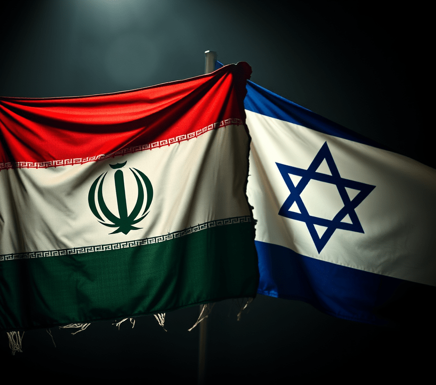 banderas de Iran e Israel