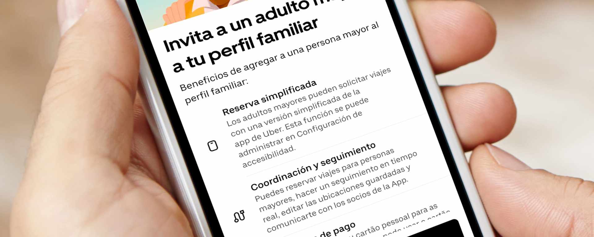 Telefóno con aplicación de UBER