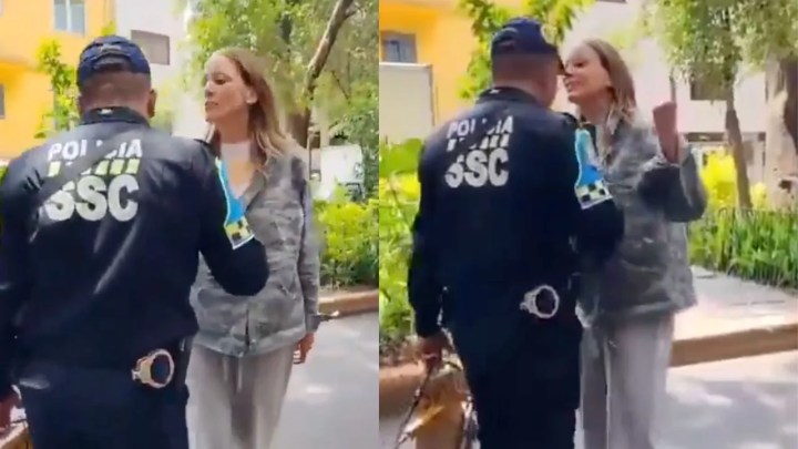 Mujer agrede a policia | captura de pantalla