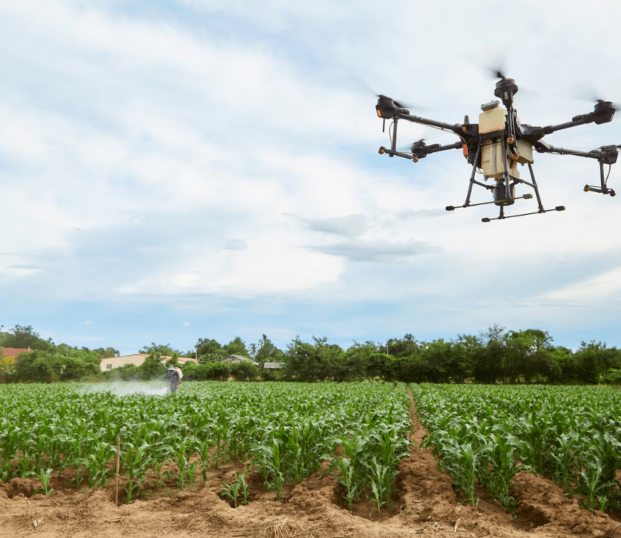Dron en campo