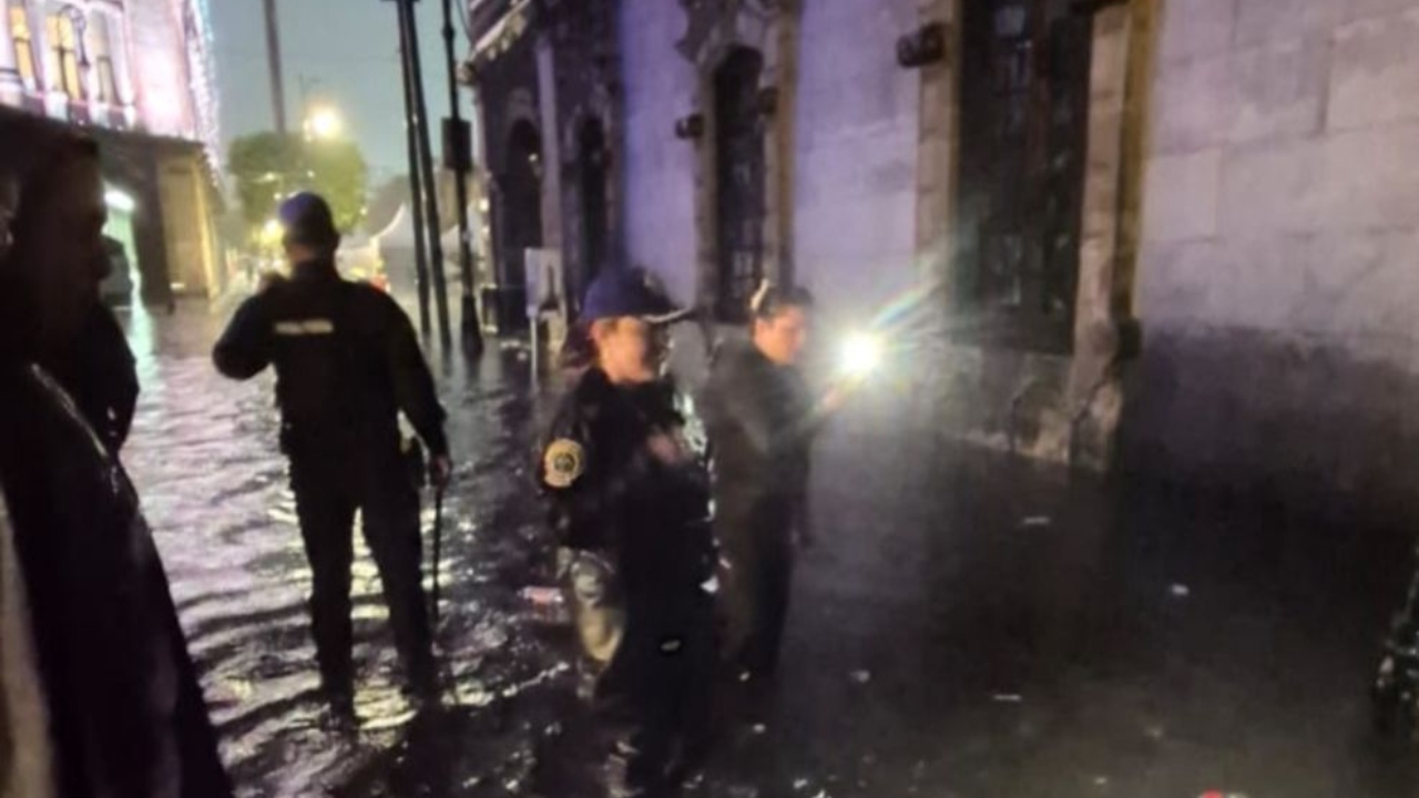 Inundacion en la zona del Zocalo