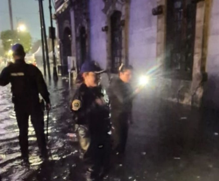Inundacion en la zona del Zocalo