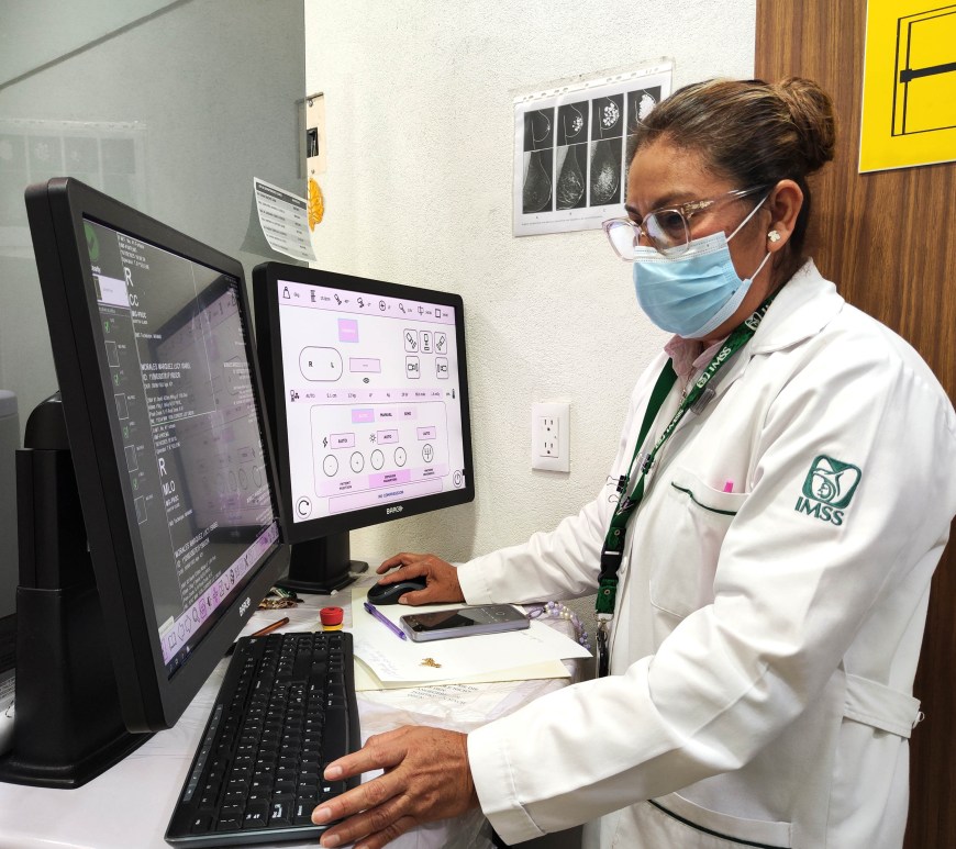 Medico IMSS en computadora