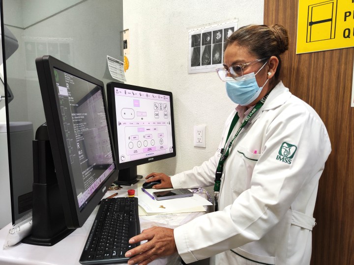 Medico IMSS en computadora