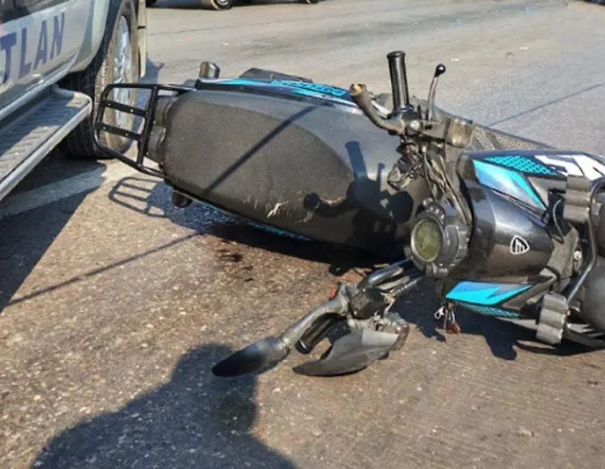 Motocicleta en accidente