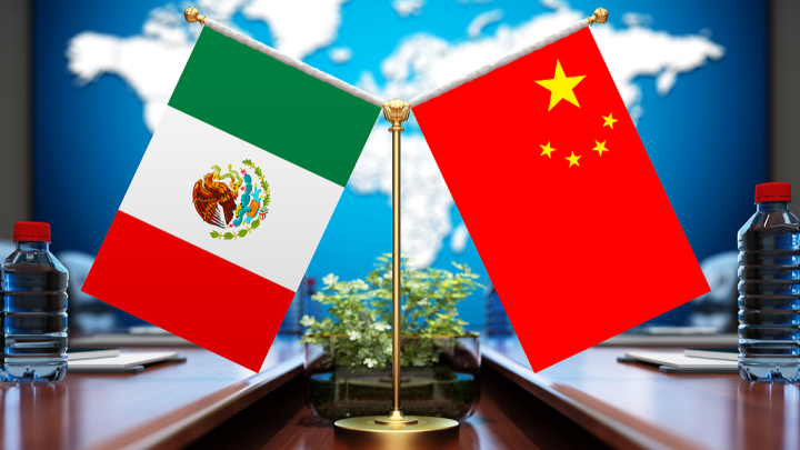 Banderas Mexico y China