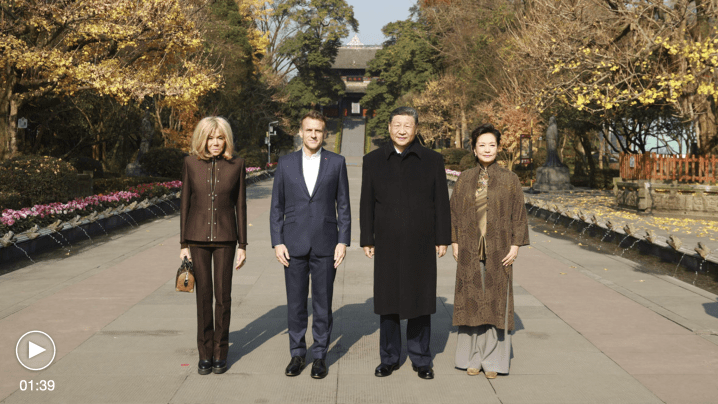 Emmanuel Macron y Xi Jinping