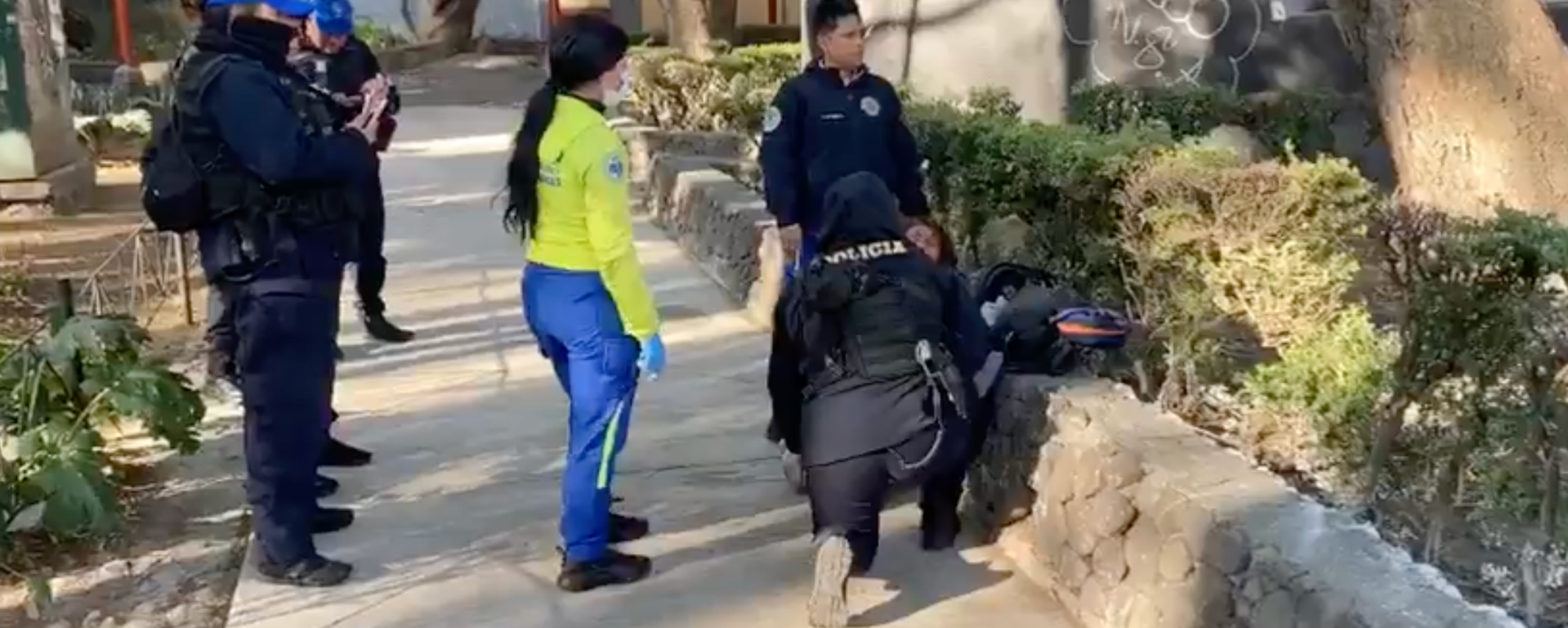 Mujer herida en Tlatelolco