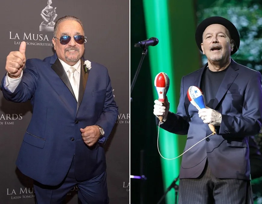 Combo de fotografías de archivo donde aparecen los músicos Willie Colón (i) y Rubén Blades. EFE/ G. Viera/ B. Velasco