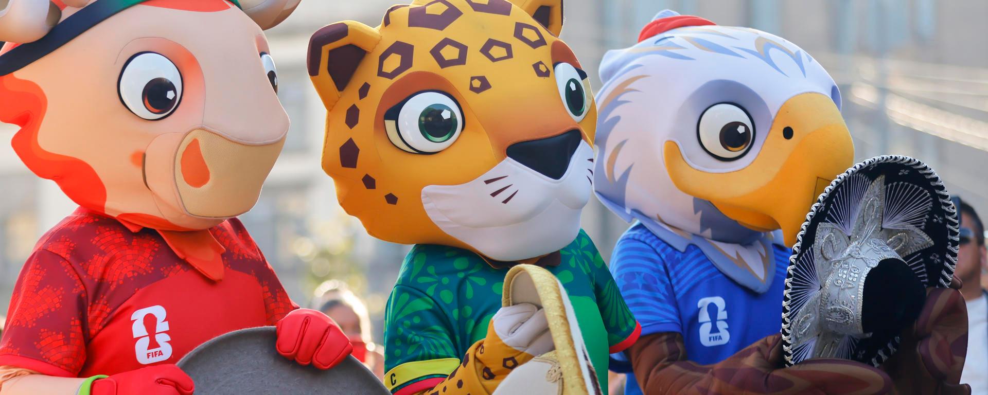 Mascotas Zayu, Cluth y Maple del Mundial 2026