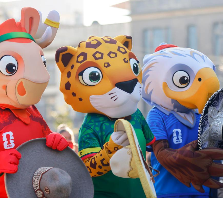 Mascotas Zayu, Cluth y Maple del Mundial 2026