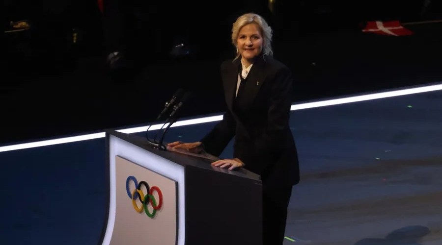 La presidenta del COI, Kirsty Coventry. EFE/EPA/Matteo Bazzi