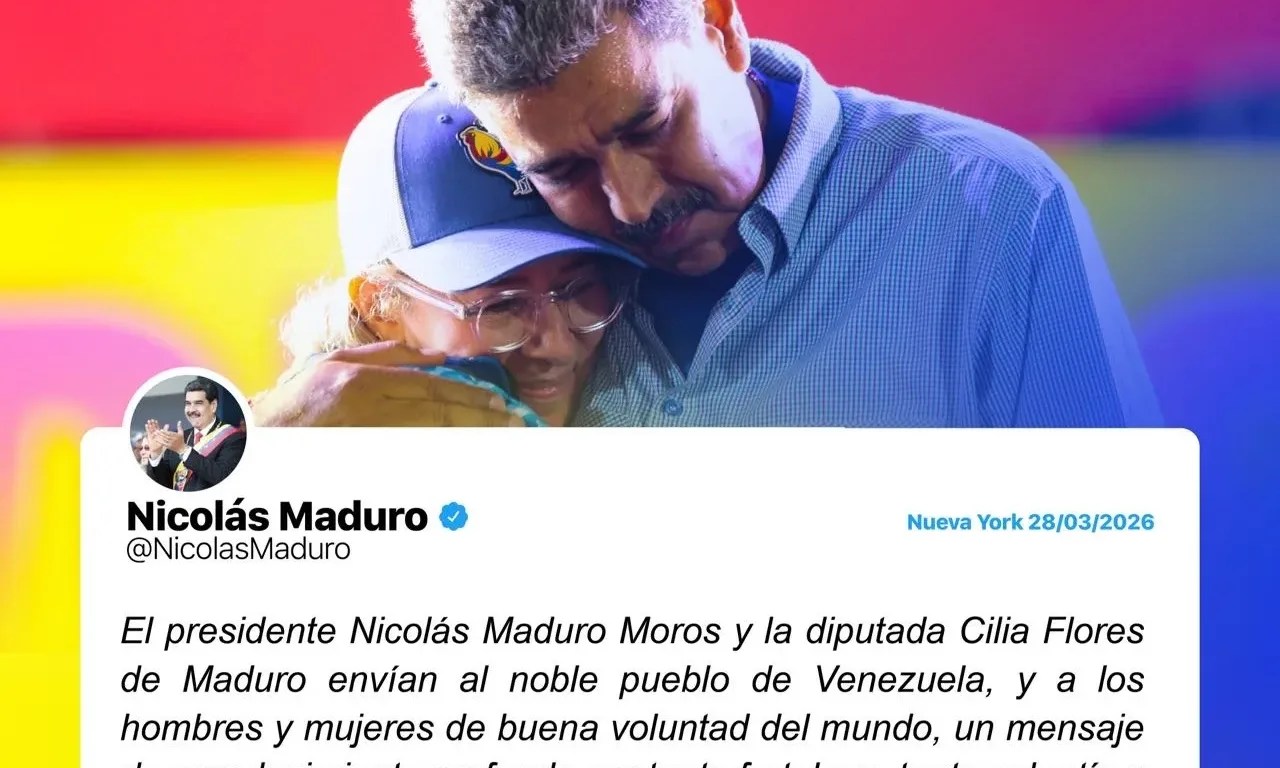 Fotografía tomada de la cuenta en X @NicolasMaduro del presidente derrocado de Venezuela Nicolás Maduro que muestra un mensaje publicado en su red social personal. EFE/ @nicolasmaduro