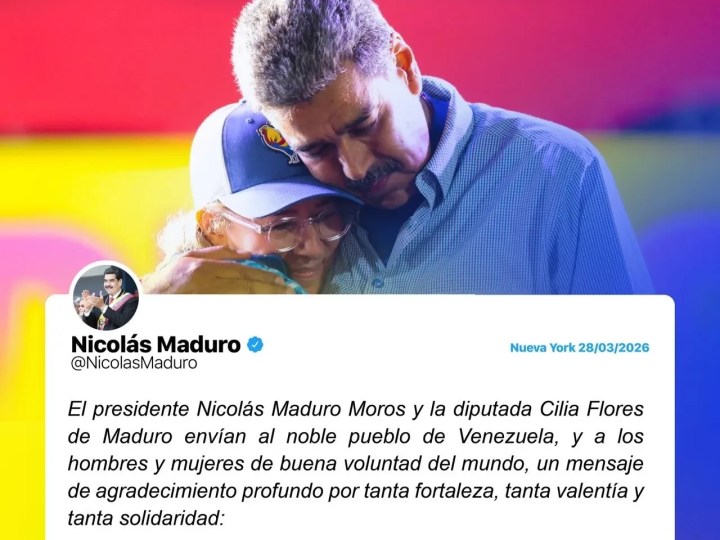 Fotografía tomada de la cuenta en X @NicolasMaduro del presidente derrocado de Venezuela Nicolás Maduro que muestra un mensaje publicado en su red social personal. EFE/ @nicolasmaduro

