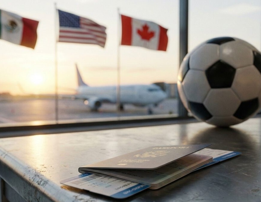 Mundial. balon y banderas