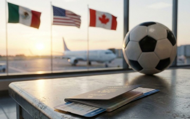 Mundial. balon y banderas