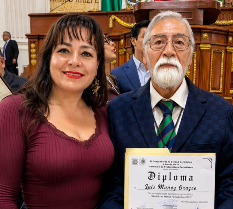 Diputada Xóchitl Bravo y el periodista Luiz Muñoz