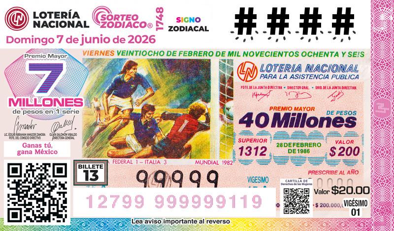 Sorteo Zodiaco No. 1748