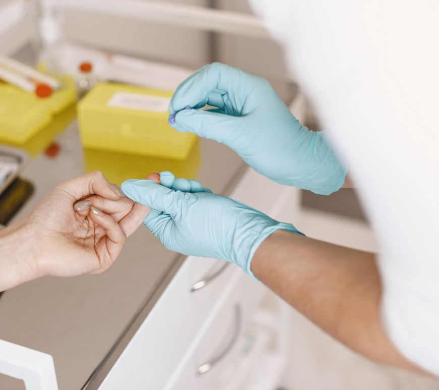 Toma de muestra de sangre