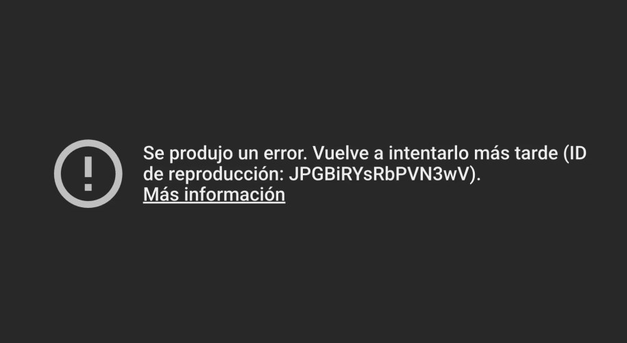 Falla en Youtube