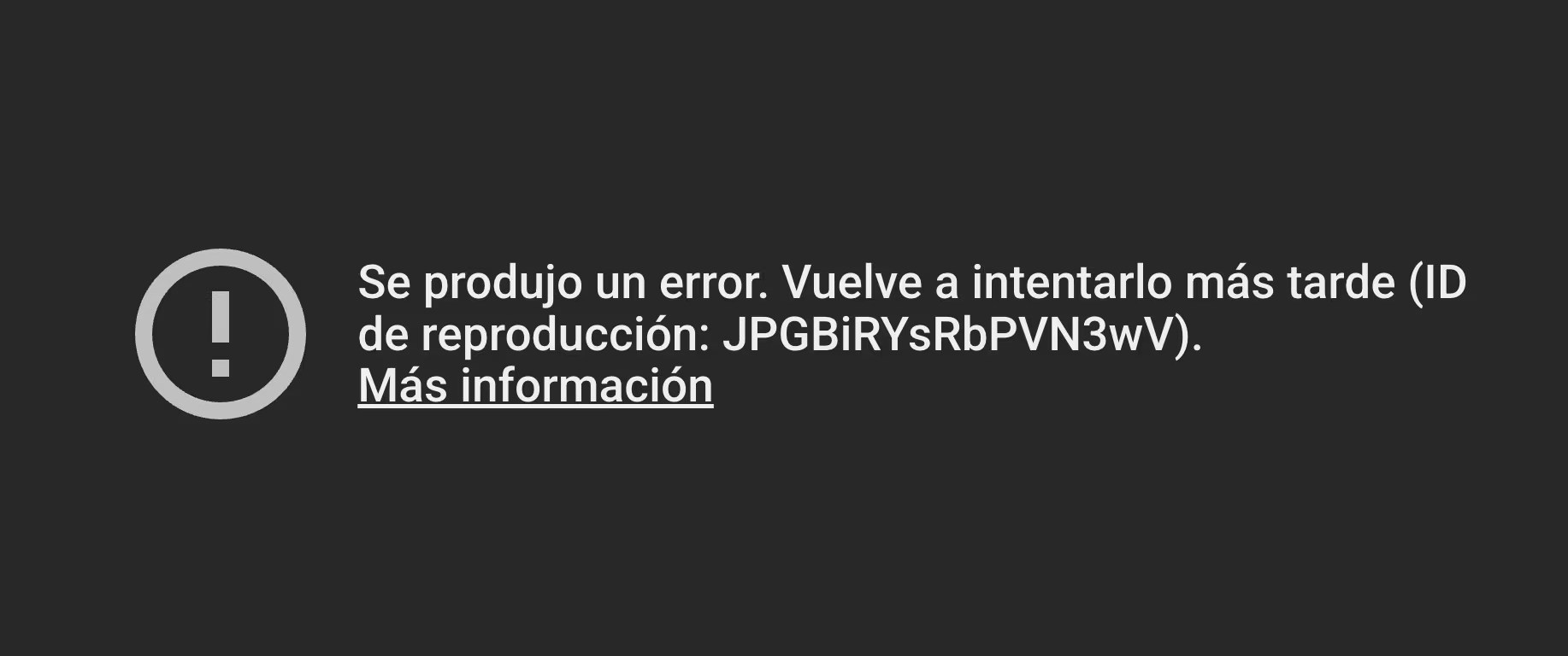 Falla en Youtube