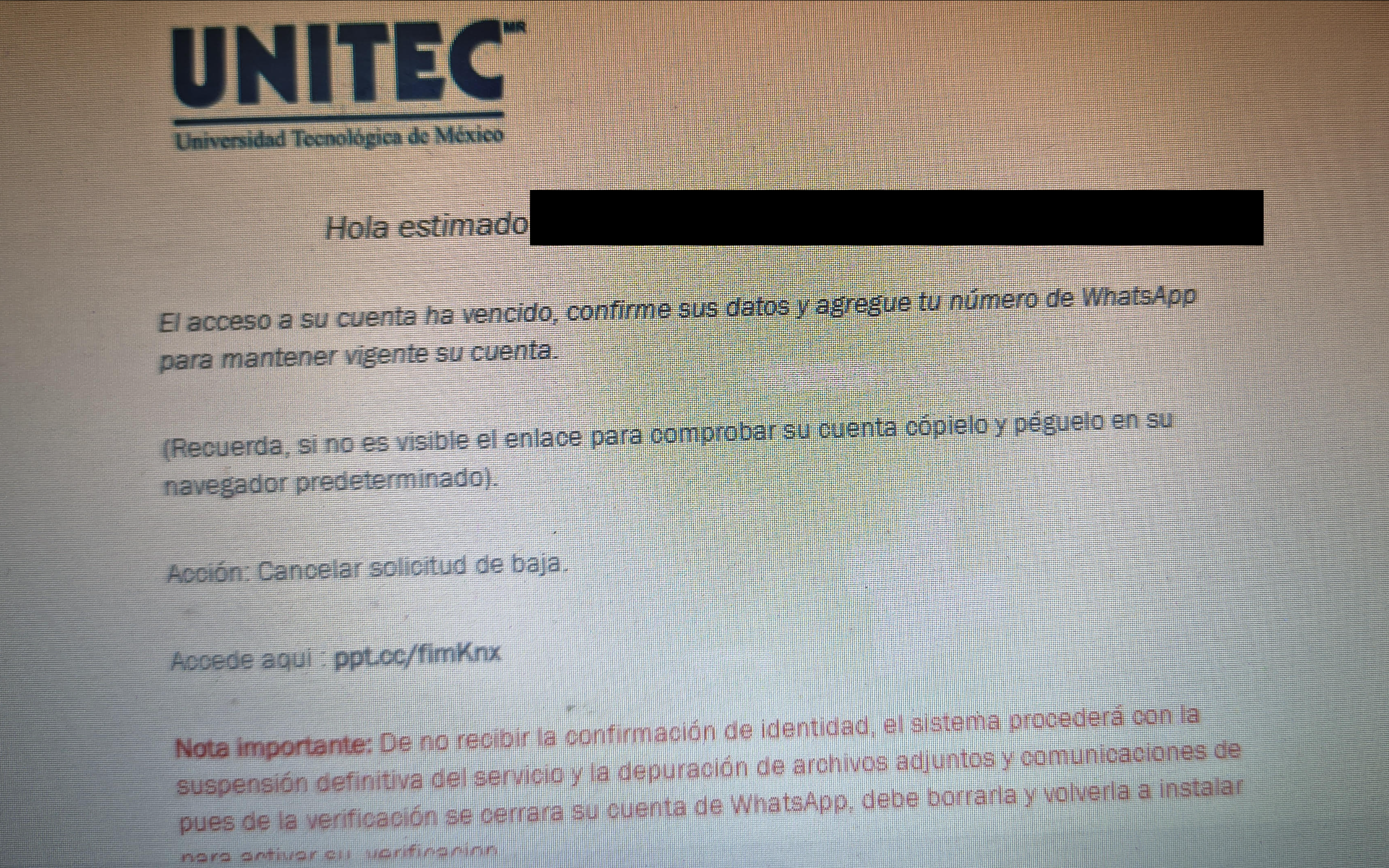 Vulneracion de correos del Unitec