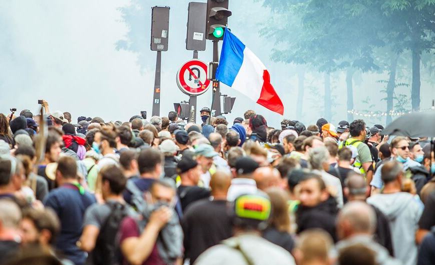 Protesta de estudiantes en Francia