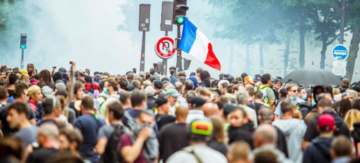 Protesta de estudiantes en Francia