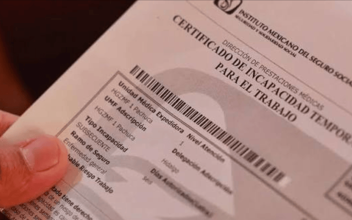 Certificado de incapcacidad del IMSS
